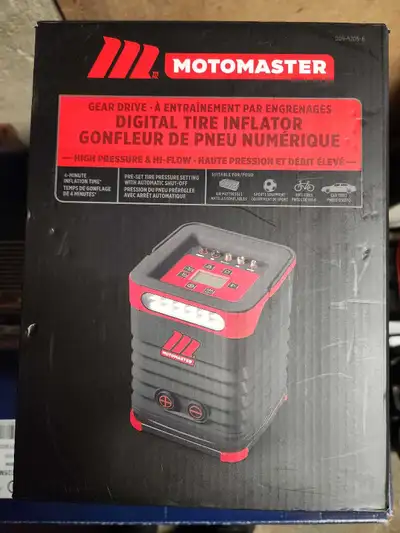 Gonfleur numérique pour pneus (automobile et vélo) neuf. Peut aussi gonfler les matelas gonflables,...
