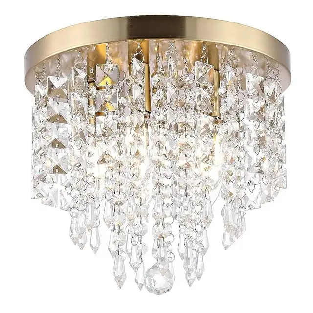 5 Light Gold Crystal Flush in Indoor Lighting & Fans in Brantford - Image 2