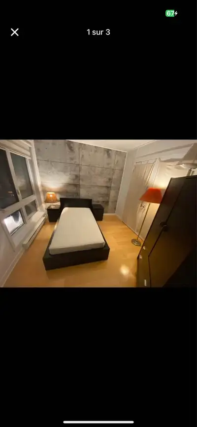 Très beau lit malm simple de IKEA avec sommier, View more