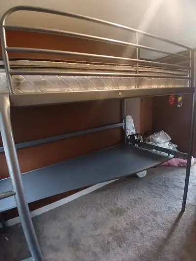 Twin loft bed with mattress although used mattress is still in decent condition desk is great 160obo
