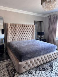 Custom Made Tufted Velvet Made In Canada King Size Bed