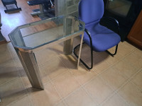 Chair and glass table 