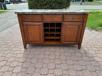 Sideboard/Bar Cabinet with Marble Countertop