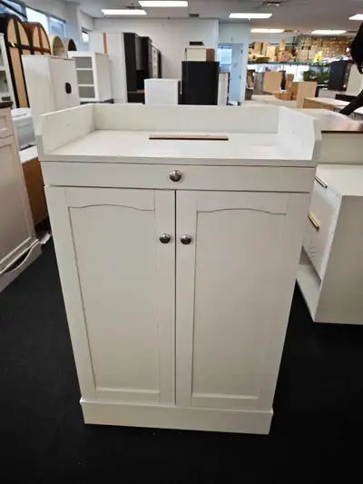 White Storage Cabinet with Side Shelves, View more