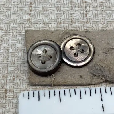 2 Vintage Gray-brown 1⁄2" Dress / Blouse / Shirt Buttons, View more