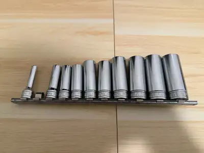 SNAP ON - 10pc 3/8" Drive 6point SAE Flank Drive Deep socket set, View more