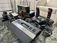 Atari 2600 jr with games, power supply, 3 joysticks