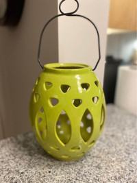 Green ceramic lantern