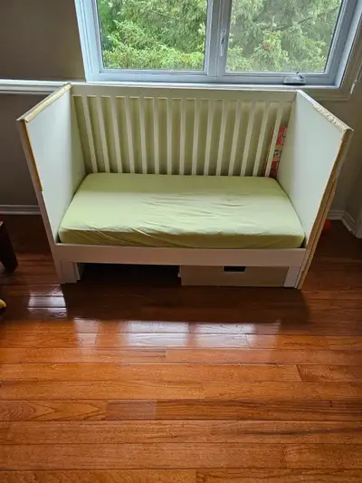 IKEA Convertible Crib + Sealy Mattress + All Panels, View more