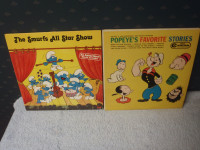 2 LP's Popeye and The Smurfs $25