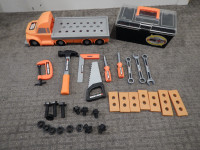 Black and Decker Toy Truck, Work Bench, Tool Box and Tools, $20