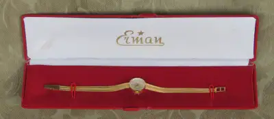 1970 ERMAN SWISS 18K YELLOW GOLD BRACELET LUXURY COCKTAIL WATCH, View more