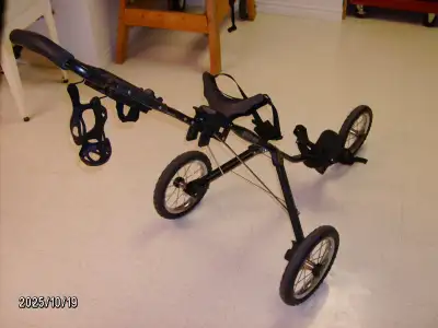 Bag Boy SC545 3 wheeled golf cart , can be used as 2 wheel or 3 , bottle holder , score card holder...