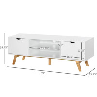 Modern Wooden TV Stand with 2 Storage Cabinet Stand for TV's up 
