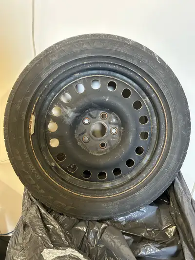 4 winter tires with black steel rims. Have at least one, two winters left Came off 2016 Subaru Legac...