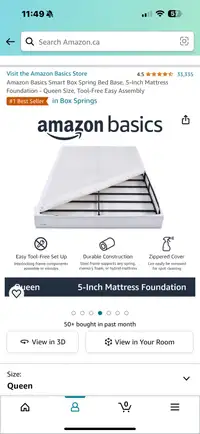Used Amazon  Box Spring Bed Base Mattress for sell