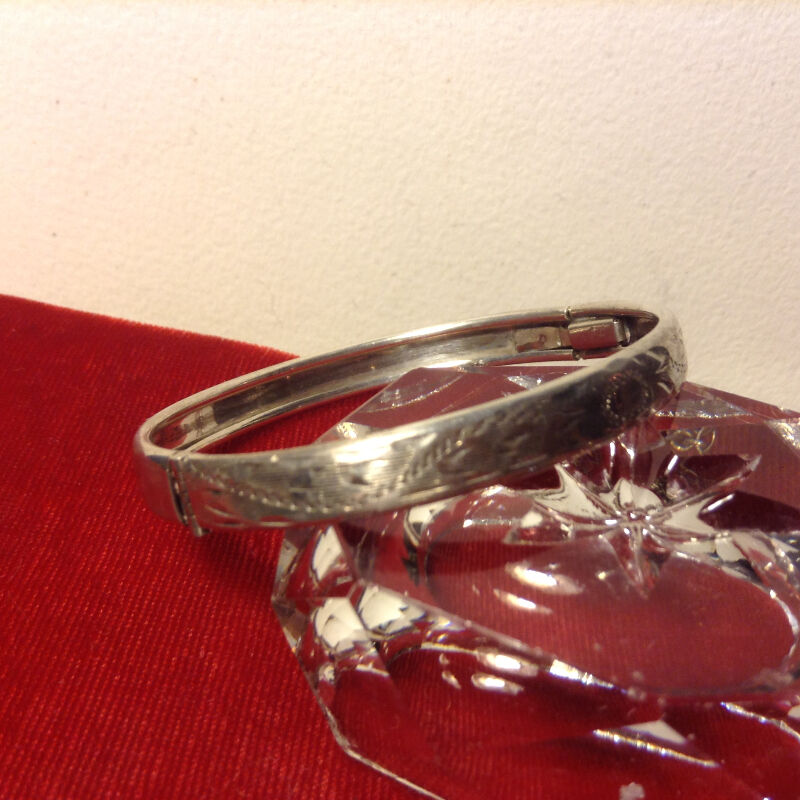 Burkhardt For Birks Sterling Silver Bangle Safety Chain Bracelet Arts