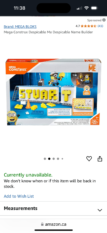 Minions Mega Construx NameBuilder, View more