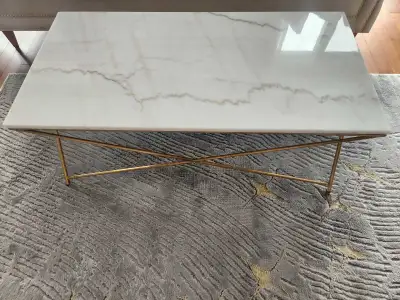 white Marble and Gold Coffee Table, View more