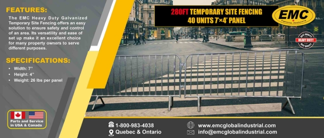 280-Foot Temporary Site Fence Installation