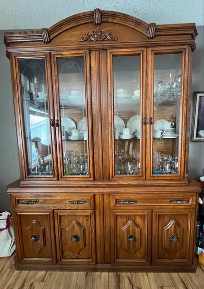 Dining Table with 6 Chairs and Hutch, View more