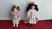 Porcelain dolls (2), Victorian style, excellent condition $ 50