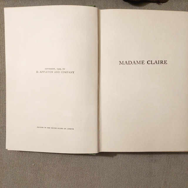 Antique Madame Claire by Susan Ertz published 1924 in Arts & Collectibles in Winnipeg - Image 4