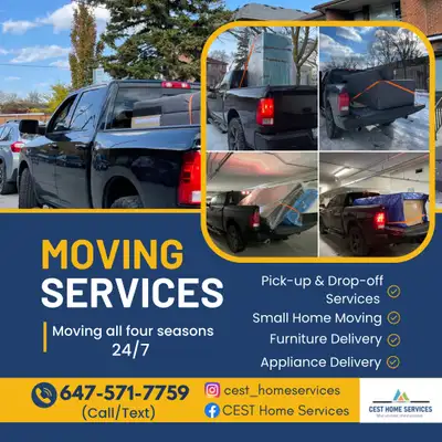 Small Moving/Delivery Appliances/Pick up/Drop off Furniture, View more