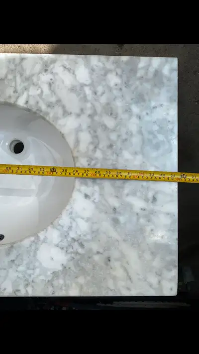 Used marble vanity countertop with sink 35 1/2 by 22 inch