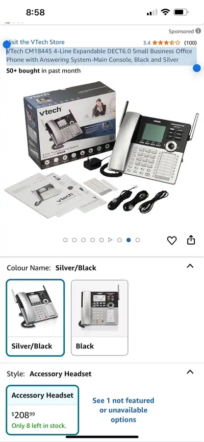 VTech CM18445 4-Line Expandable DECT6.0 Small Business Office , View more