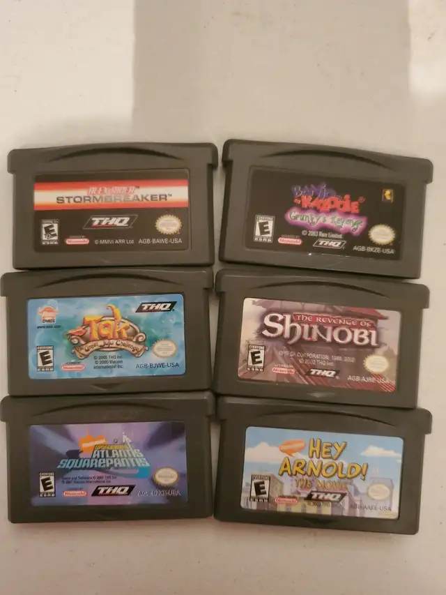 GBA THQ Bundle Nintendo Gameboy Advance BANJO SHINOBI SPONGEBOB