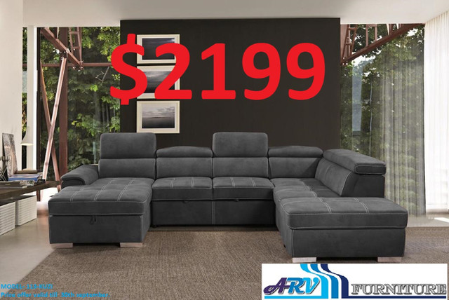 SECTIONAL SOFA STORAGE BED DROP HEAD REST ARV FURNITURE in Couches & Futons in Mississauga / Peel Region