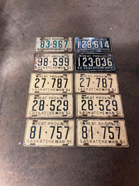 1950’s Saskatchewan plates