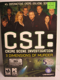 CSI : CRIME SCENE INVESTIGATION 3 DIMENSIONS OF MURDER PC CD-ROM