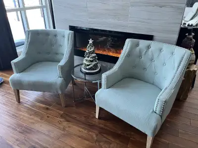Selling 2 mint colour accent chairs, View more