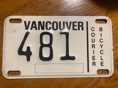 Bicycle Courier Bike Plate Text 204 808 2966