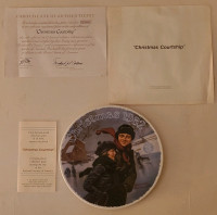 Vintage Norman Rockwell plate 
Christmas Courtship