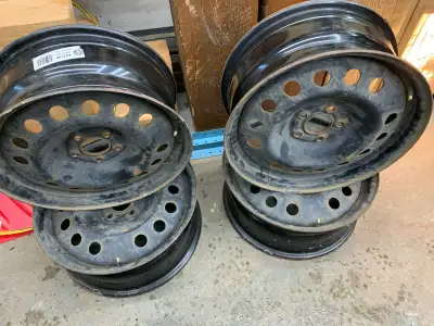 Set of four winter rims, price is for all. 17”x7” 5 x 108 bolt pattern center bore 63.3 et43. Cam of...