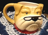 Vintage Pier 1  Hand Painted Dolomite tiger head ceramic mug