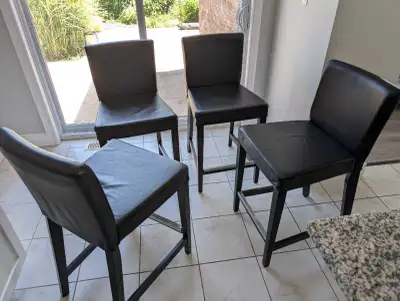 4x counter height chairs with covers (Ikea henriksdal), View more