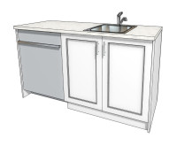 60 Inch Kitchen Island for sink and Dishwasher