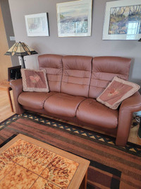 Leather couch and 2 recliners 