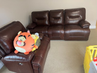 all-leather power recliner sofa set for sale 3 seats plus sofa. 