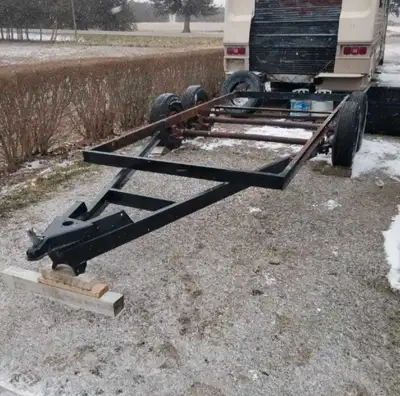 $1000. Firm. 12 ft 1-1/2" x 5ft. 7-1/4" wide. 4" C-channel frame. New A-frame/tongue with 2" coupler...