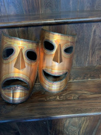 Copper Mask Theatrical Comedy & Tragedy ~ 7 1/2” tall x 10” wide