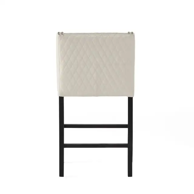 28" Ivory Leather and Wood Bar Stool in Chairs & Recliners in Markham / York Region - Image 7