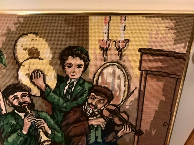 Vintage Judaica Framed Needlepoint Wall Art in Arts & Collectibles in Belleville - Image 2