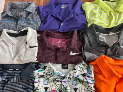 Batch of golf shirts, View more