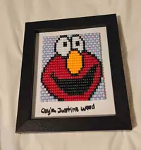 Beaded Elmo Mosaic in Custom Glare Free Frame!!