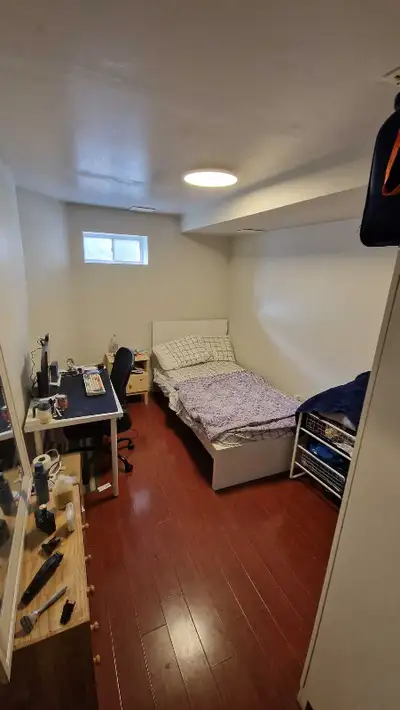 Private basement bedroom available in a clean, quiet home and suitable for male students. The bathro...